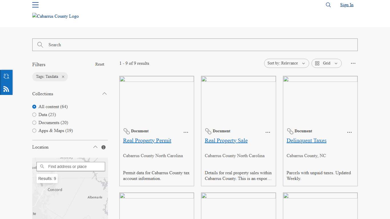 Cabarrus County North Carolina Open Data